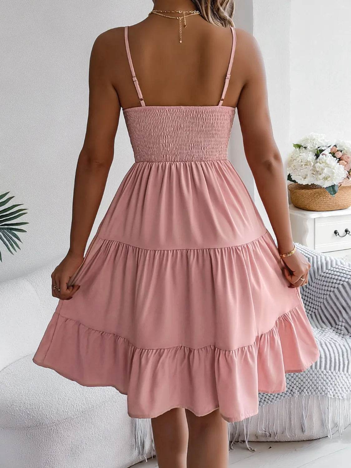 Smocked Back Tiered Cami Dress - UnLaced Boutique