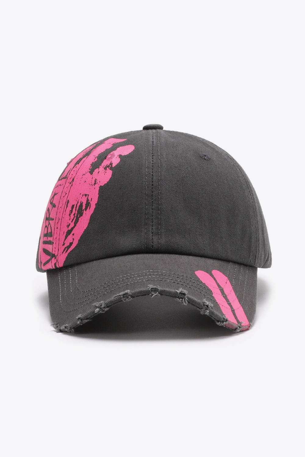 VIBRA Graphic Distressed Adjustable Baseball Cap - UnLaced Boutique