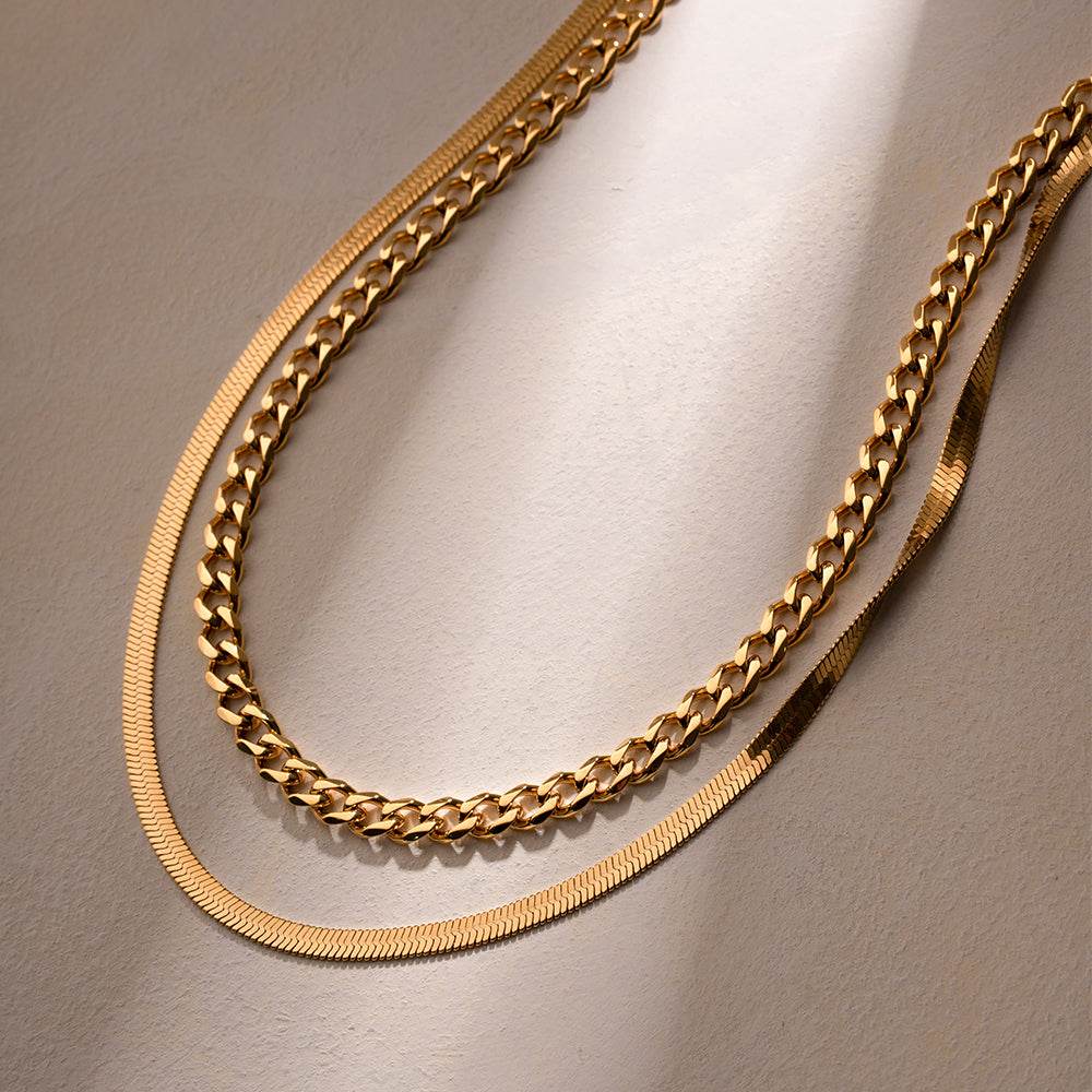 18K Gold-Plated Double Layered Necklace - UnLaced Boutique
