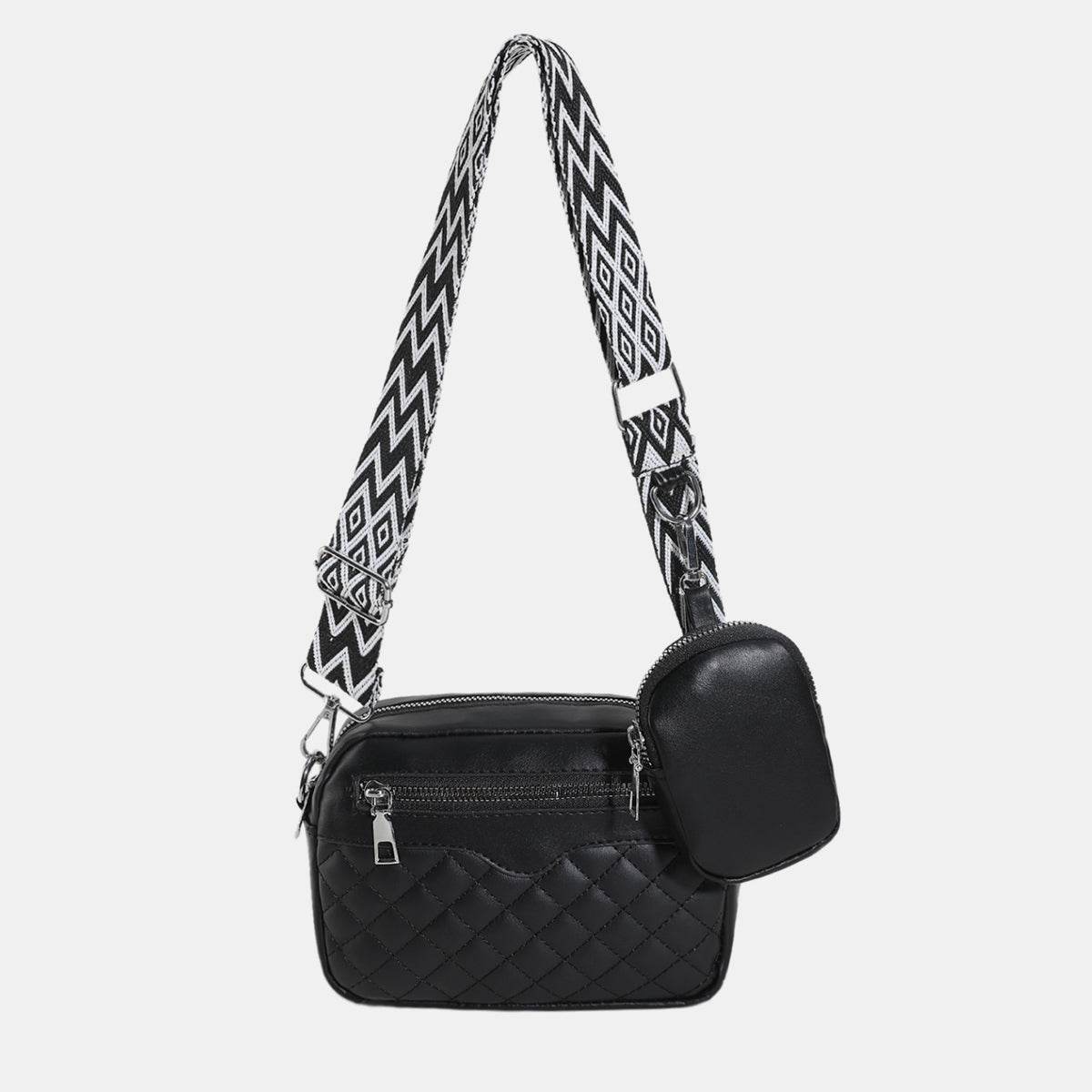 Stitching PU Leather Shoulder Bag - UnLaced Boutique