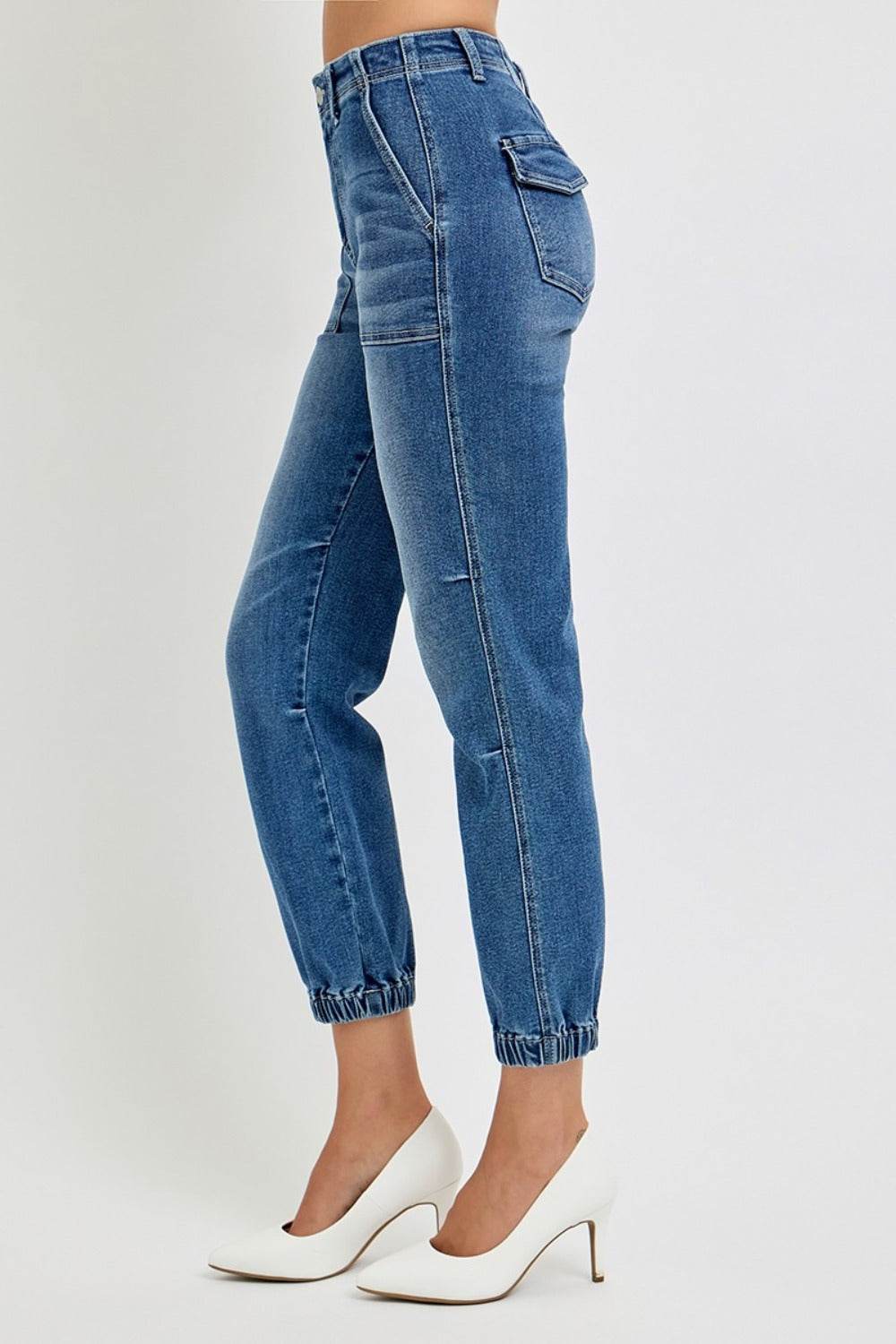 RISEN Full Size High Rise Ankle Jogger Jeans - UnLaced Boutique