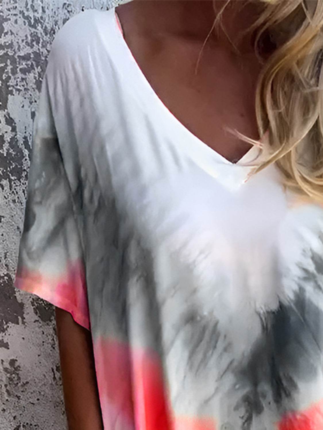 Full Size Pocketed Tie-Dye Short Sleeve Dress - UnLaced Boutique
