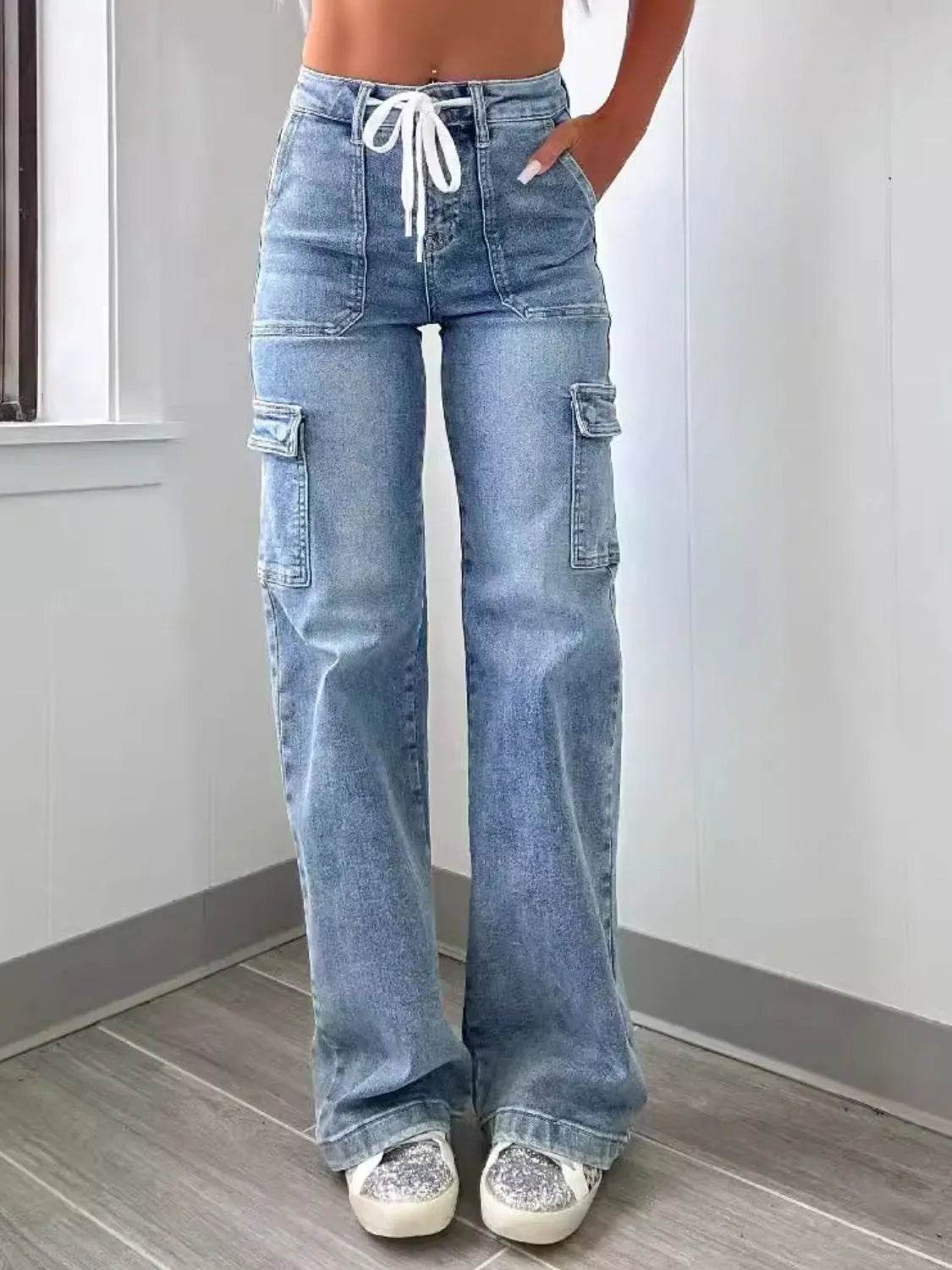 Washed Jeans with Pockets - UnLaced Boutique