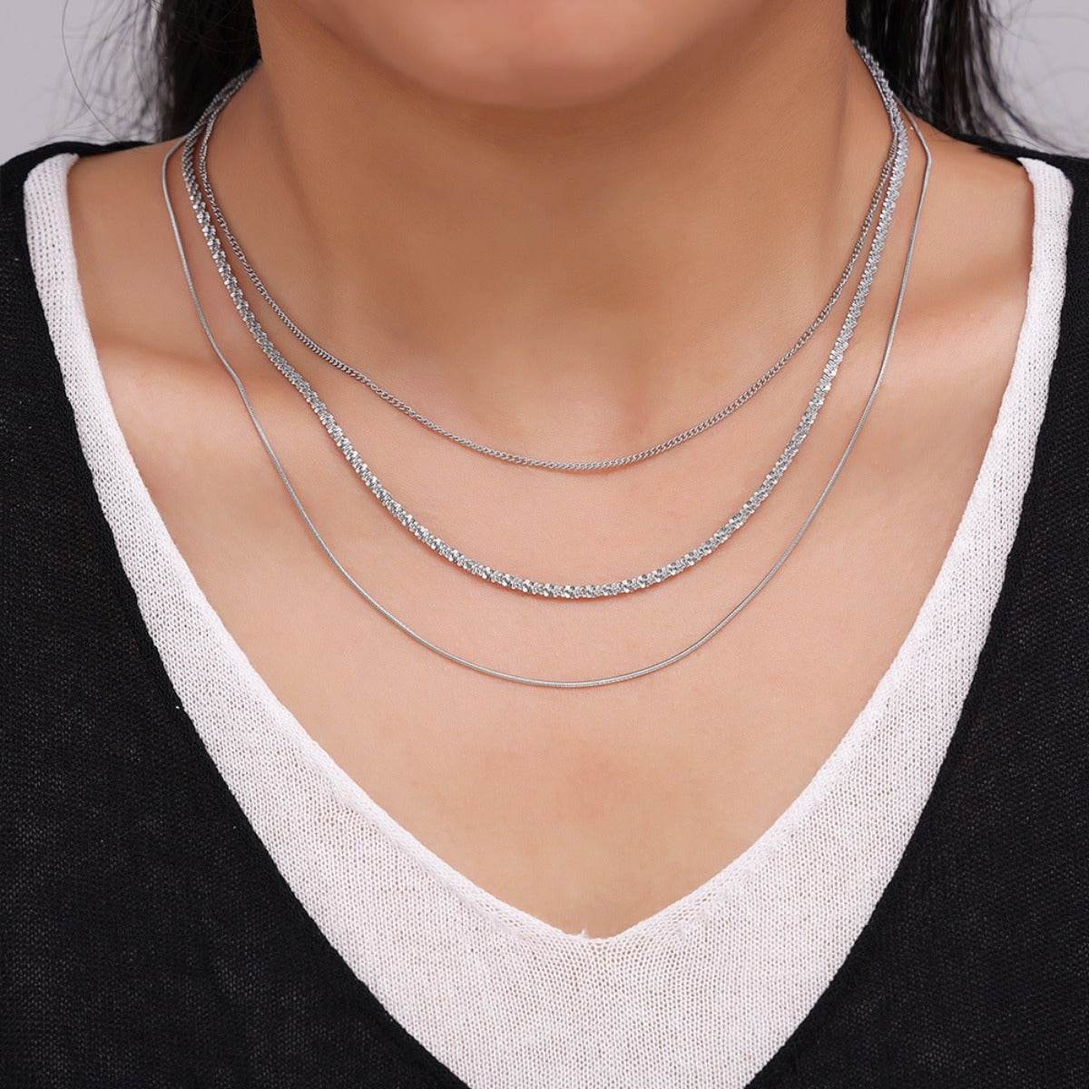 Titanium Steel Three-Layered Necklace - UnLaced Boutique