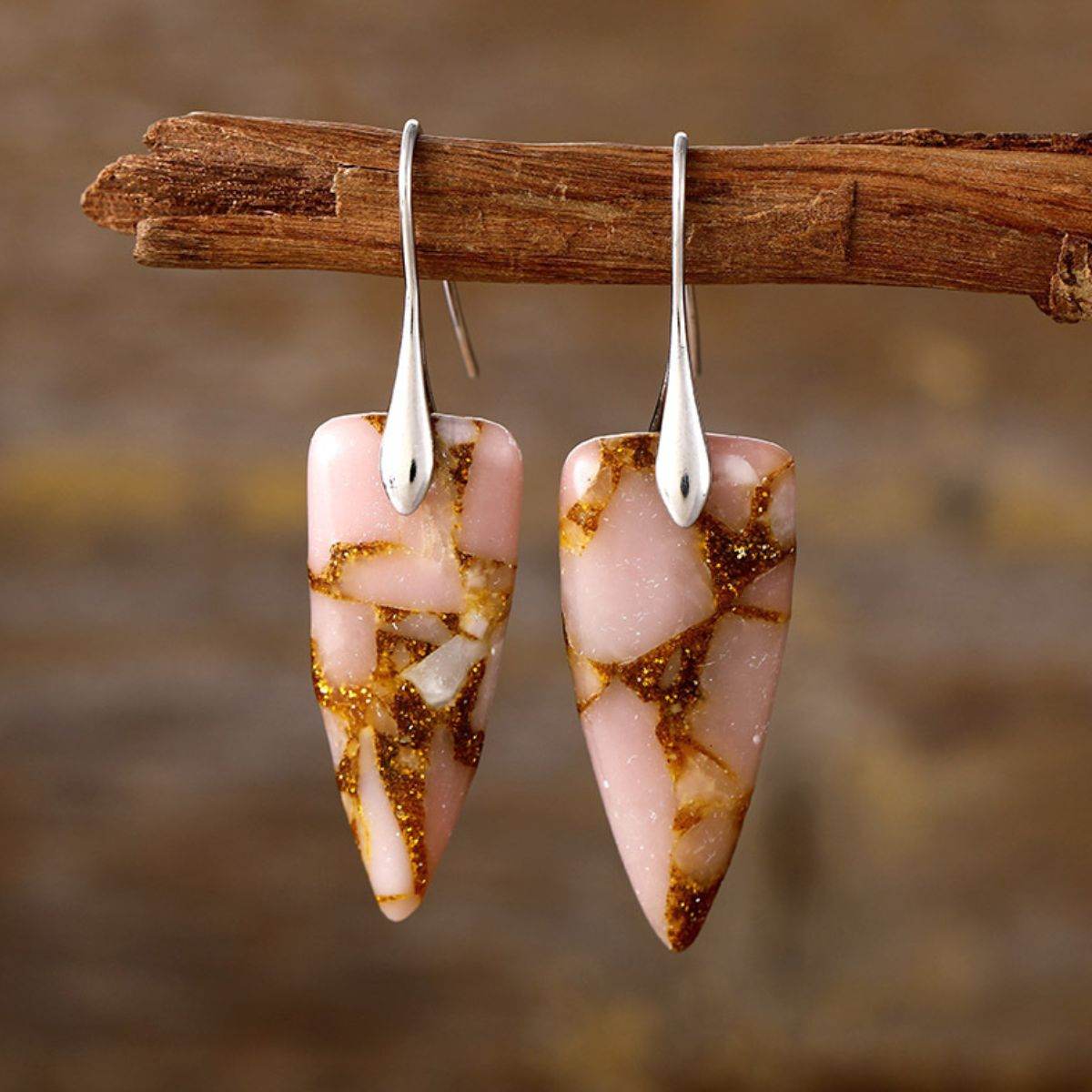 Natural Stone Geometric Shape Earrings - UnLaced Boutique