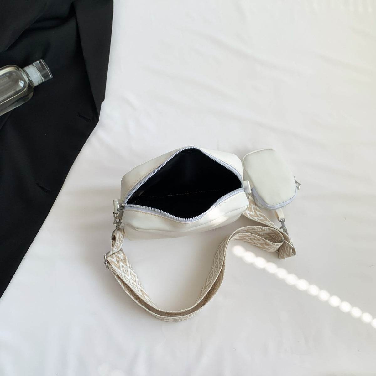 Stitching PU Leather Shoulder Bag - UnLaced Boutique