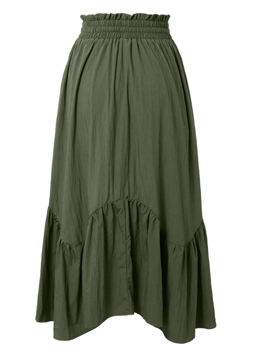 Smocked Waist Band Ruched Layered Skirt - UnLaced Boutique