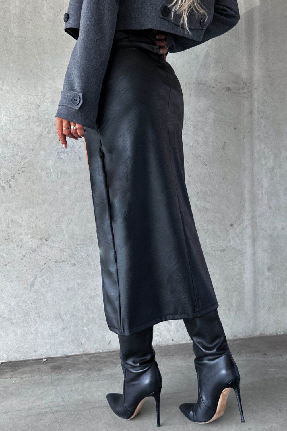 Slit Midi Skirt with Pockets - UnLaced Boutique