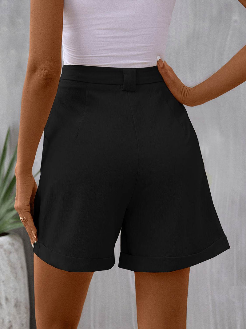Perfee Pocketed Mid-Rise Waist Shorts - UnLaced Boutique
