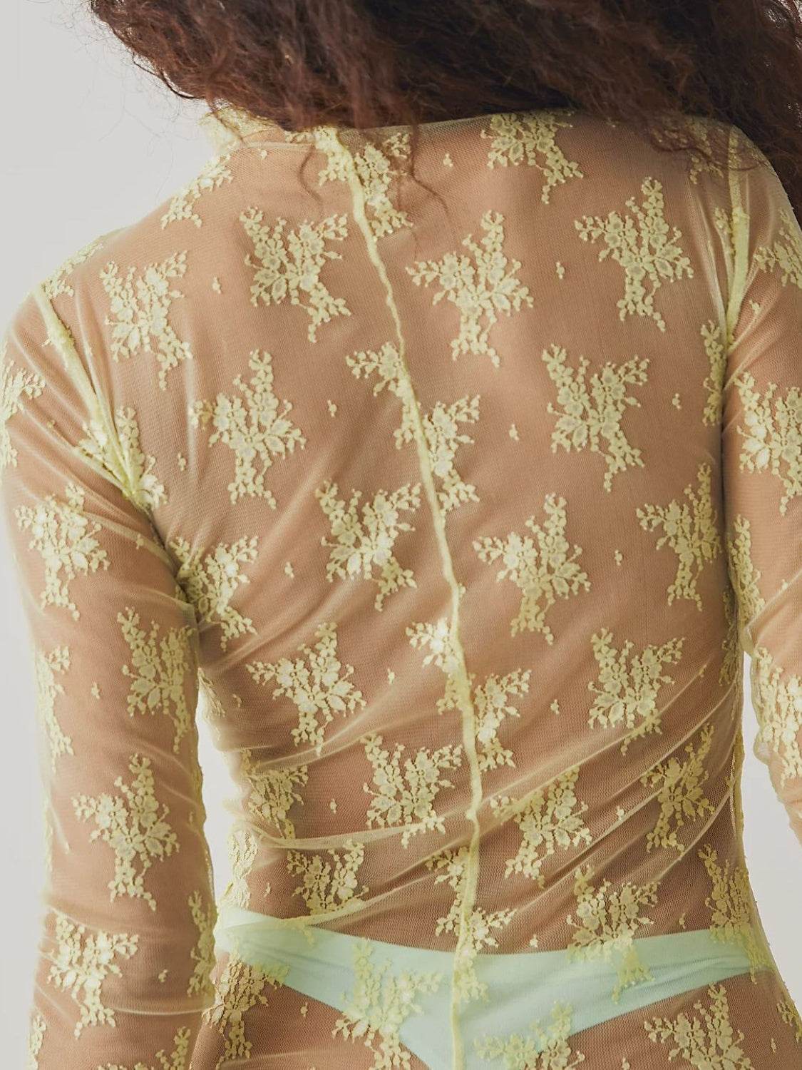 Lace Mock Neck Long Sleeve Blouse - UnLaced Boutique