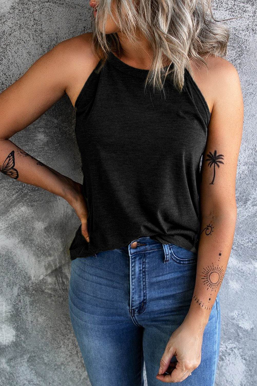Curved Hem Grecian Tank Top - UnLaced Boutique
