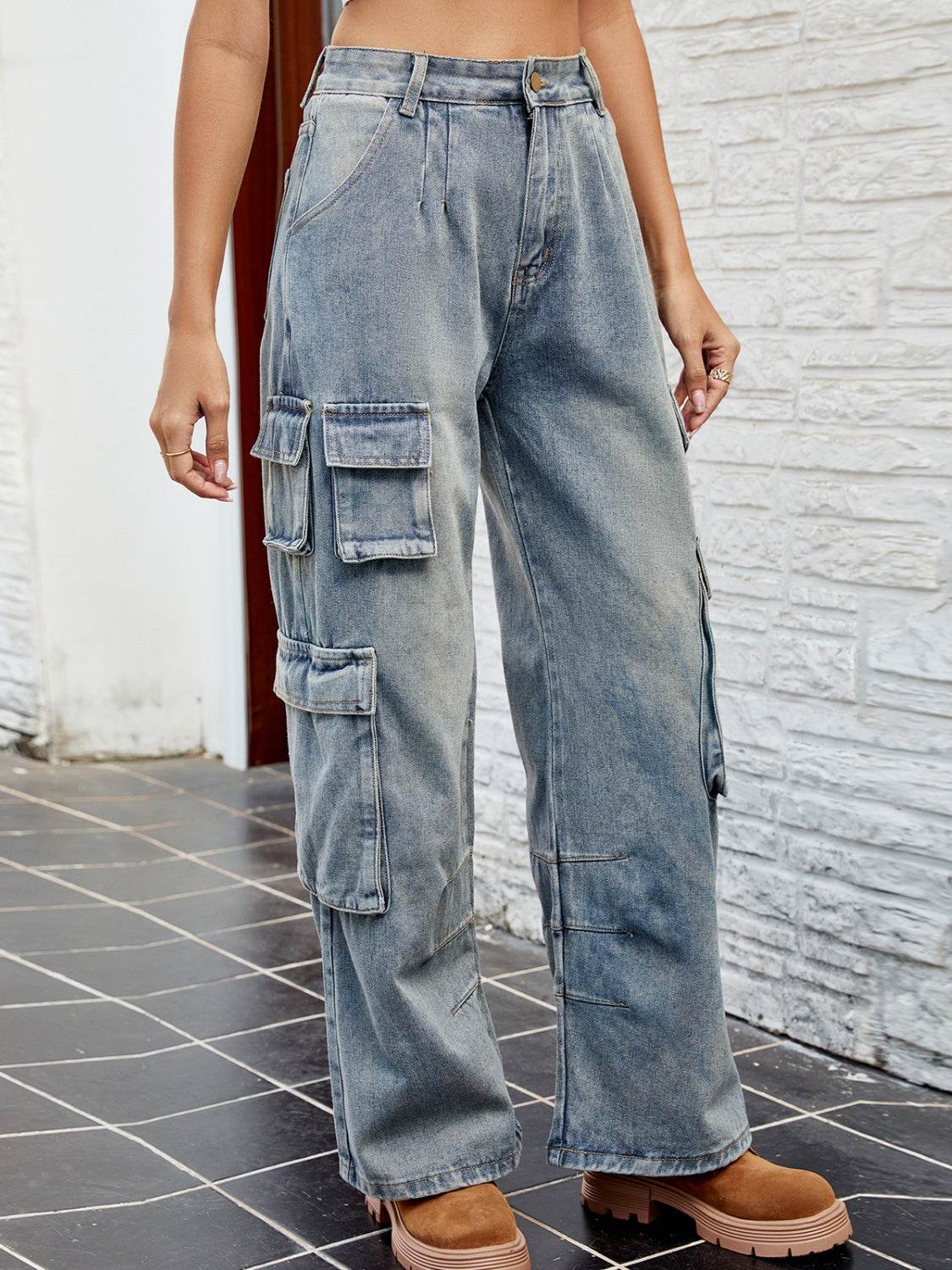 Washed Jeans with Pockets - UnLaced Boutique