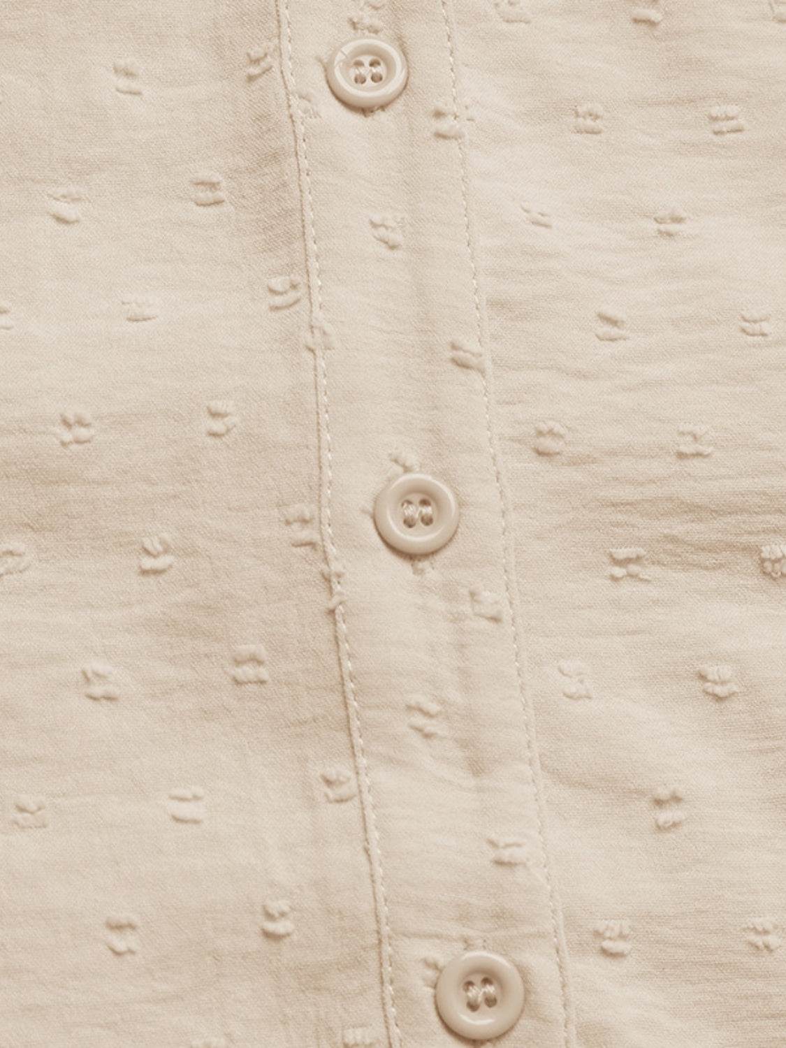 Swiss Dot Cutout Button Down Shirt - UnLaced Boutique