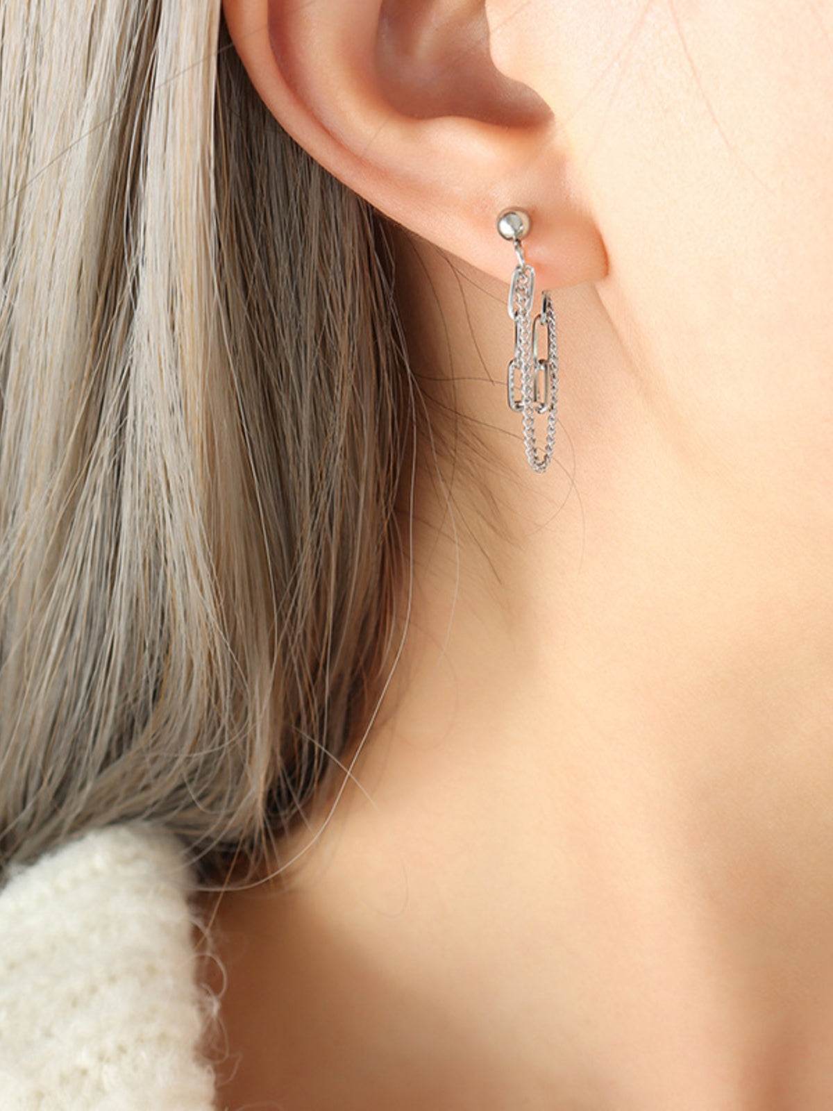 Titanium Steel Double Chain Earrings - UnLaced Boutique