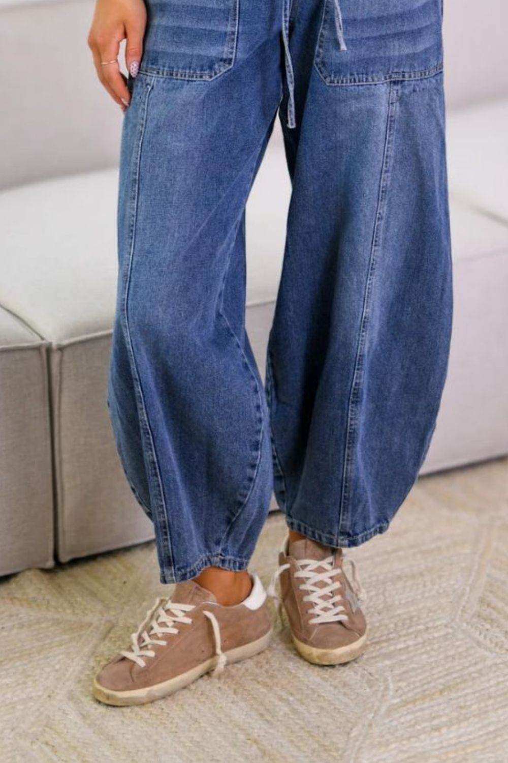 Drawstring Jeans with Pockets - UnLaced Boutique