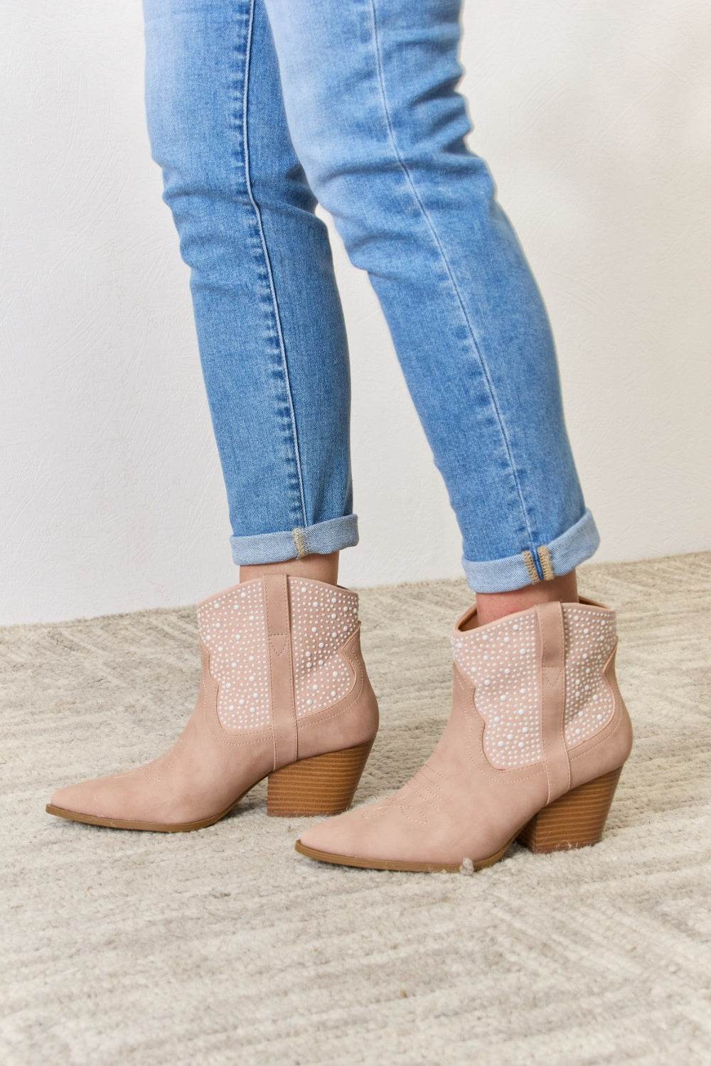 East Lion Corp Rhinestone Ankle Cowgirl Booties - UnLaced Boutique