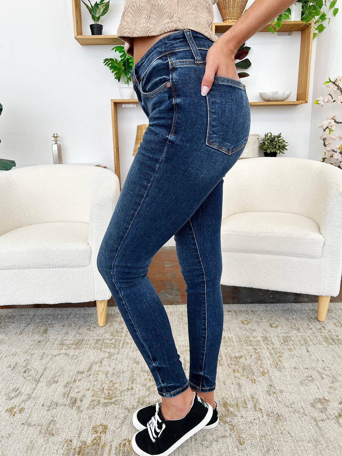 Judy Blue Full Size Classic Handsand Skinny Jeans - UnLaced Boutique
