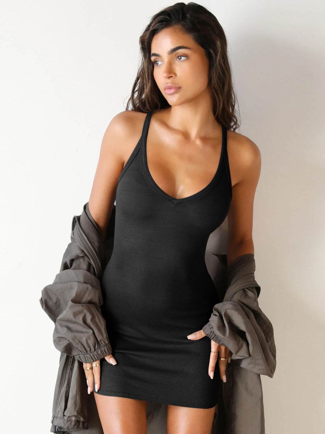 Scoop Neck Wide Strap Mini Dress - UnLaced Boutique