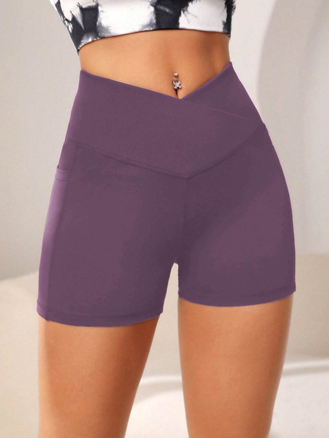 High Waist Active Shorts with Pockets - UnLaced Boutique