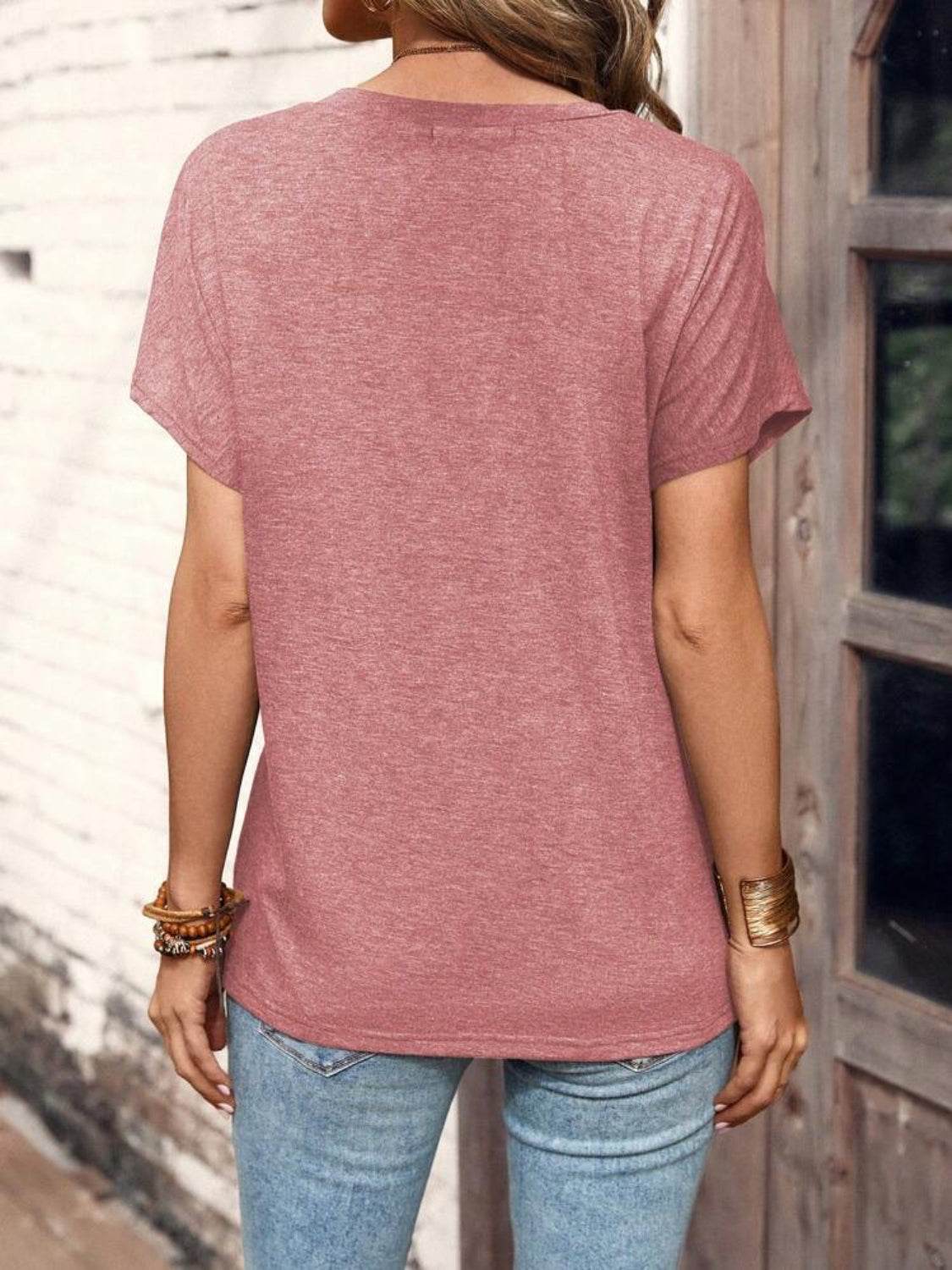 Half Button Short Sleeve Top - UnLaced Boutique