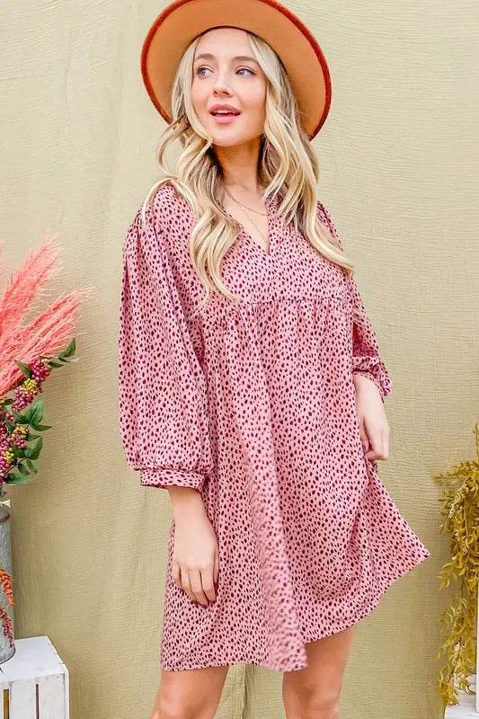 And The Why Leopard Print Baby Doll Mini Dress - UnLaced Boutique
