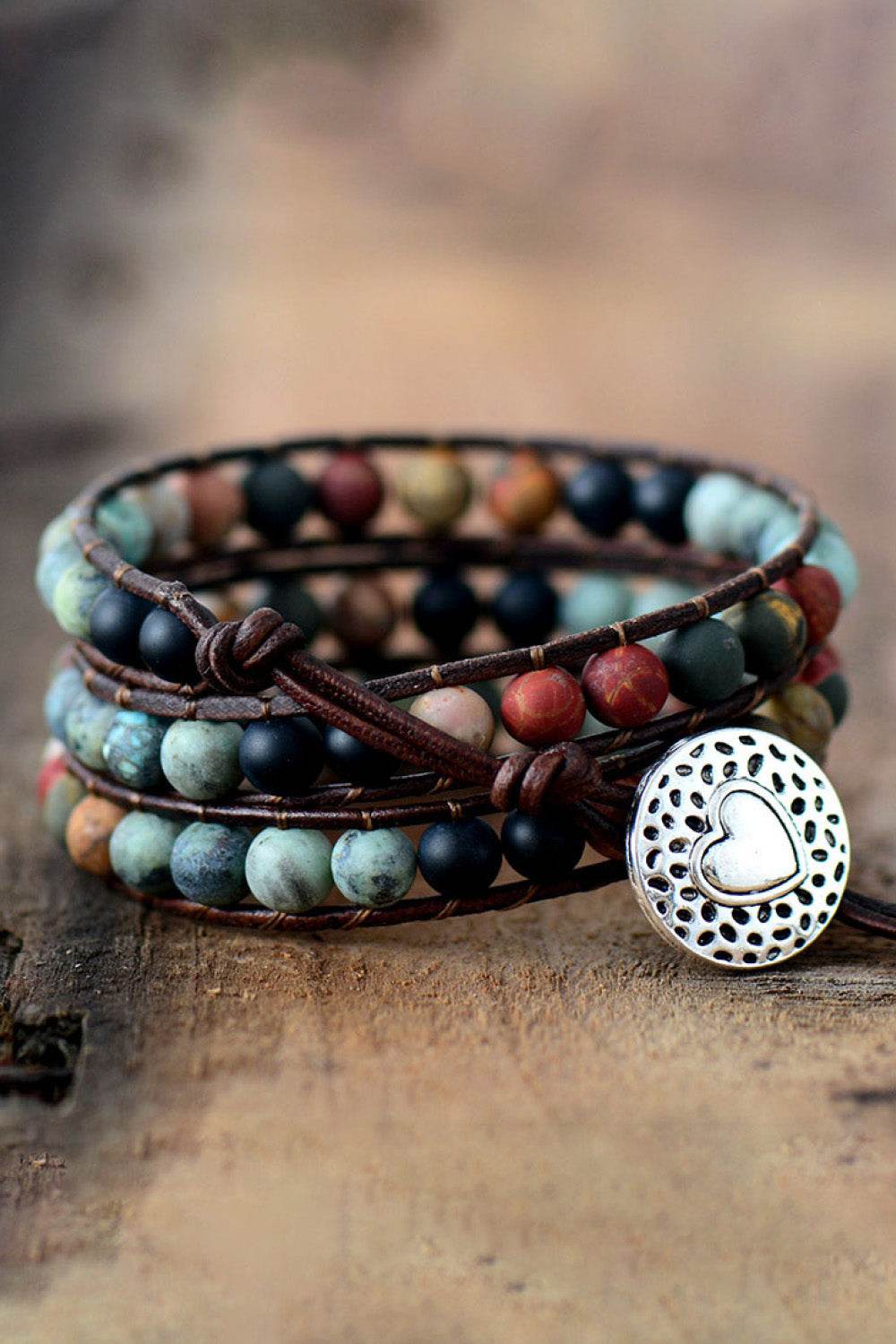 Handmade Triple Layer Beaded Agate Bracelet - UnLaced Boutique