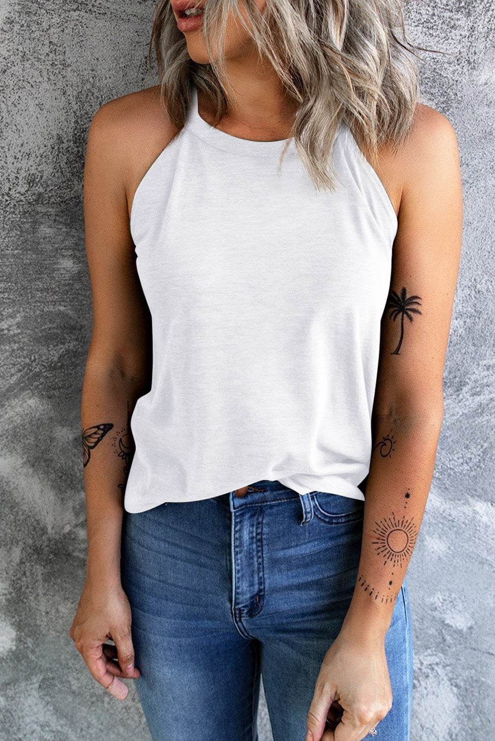 Curved Hem Grecian Tank Top - UnLaced Boutique