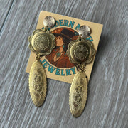 Decorative concho earrings 
