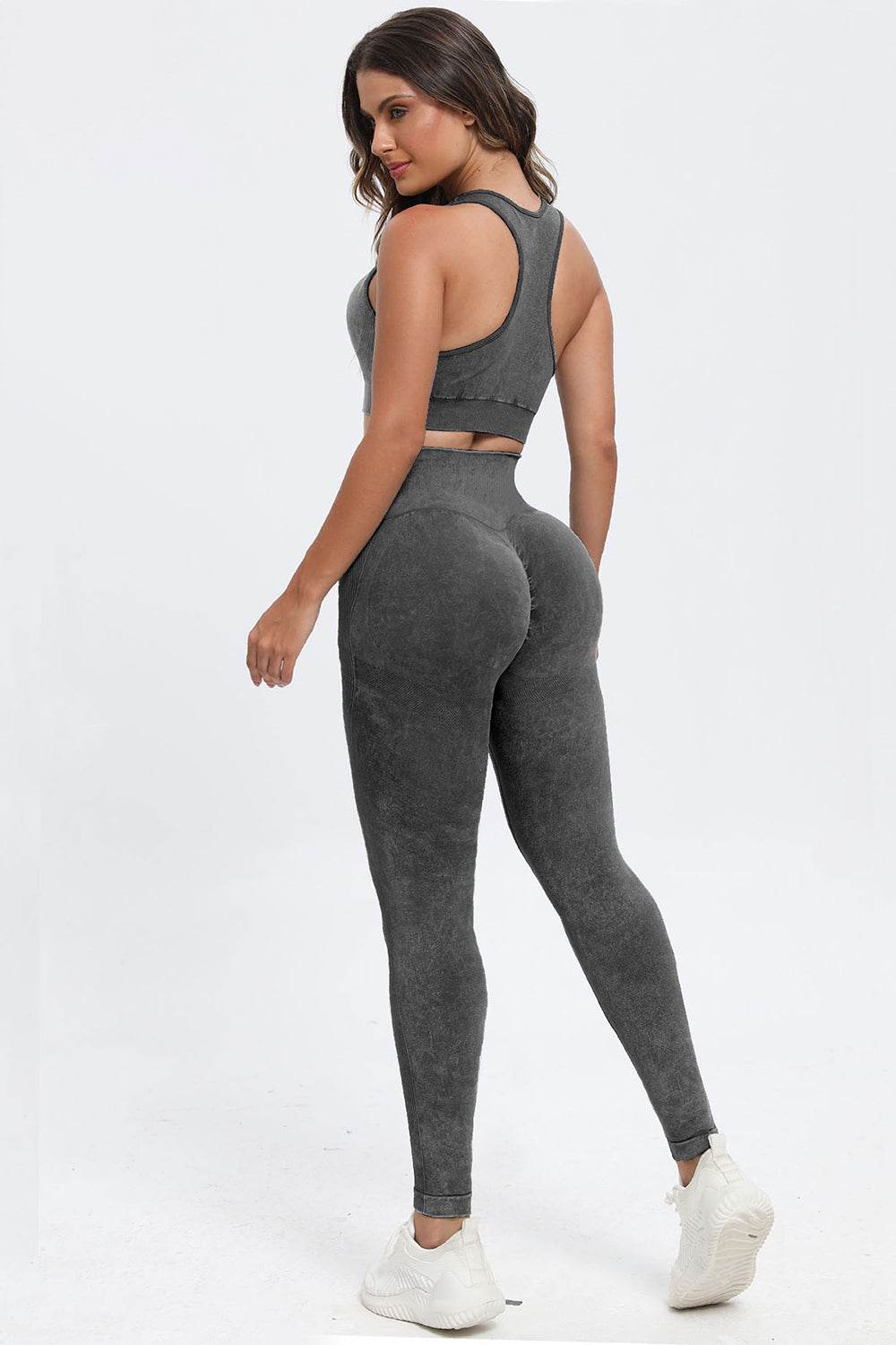 3 Piece Washed Square Neck Wide Strap Active Set - UnLaced Boutique
