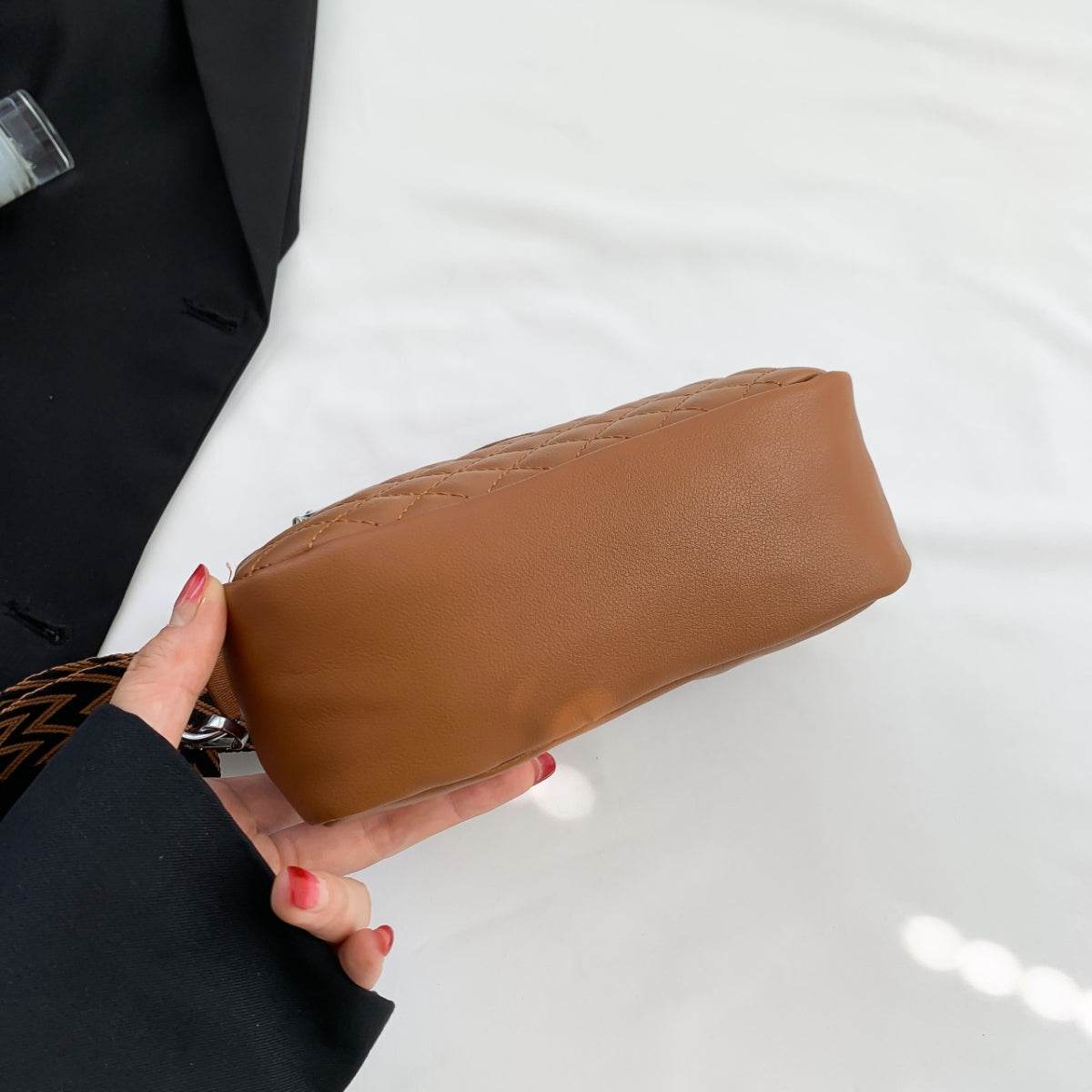 Stitching PU Leather Shoulder Bag - UnLaced Boutique