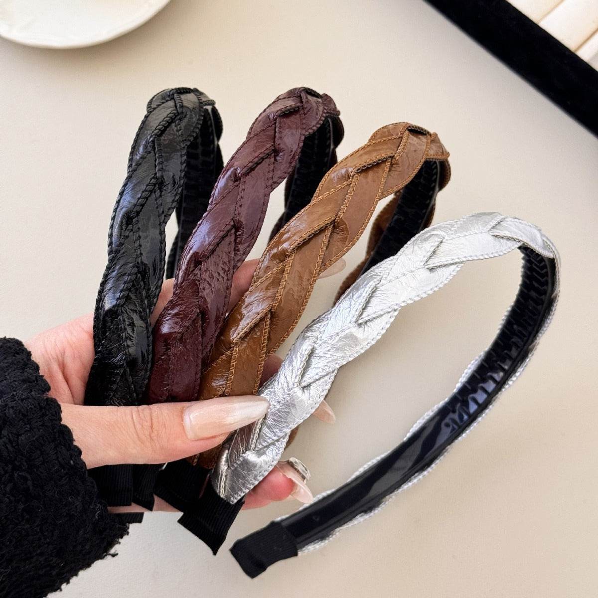 PU Leather Braided Hair Headband - UnLaced Boutique