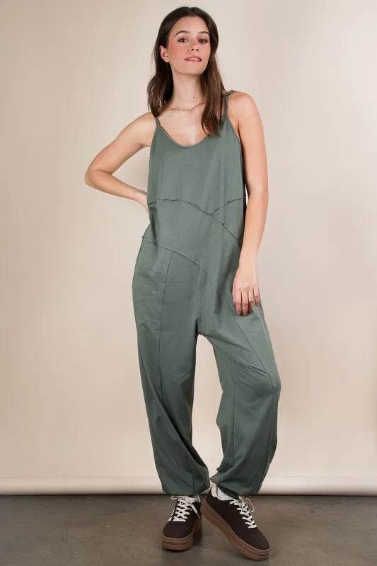 VERY J Sleeveless Knit Comfy Casual Jumpsuit - UnLaced Boutique