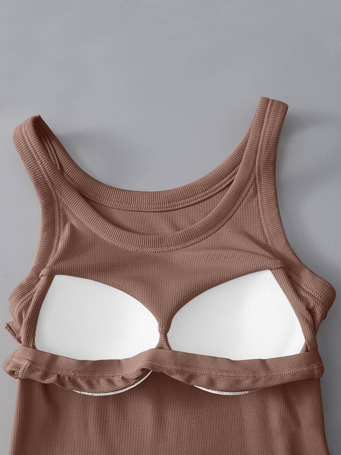 Round Neck Tank with Bra - UnLaced Boutique