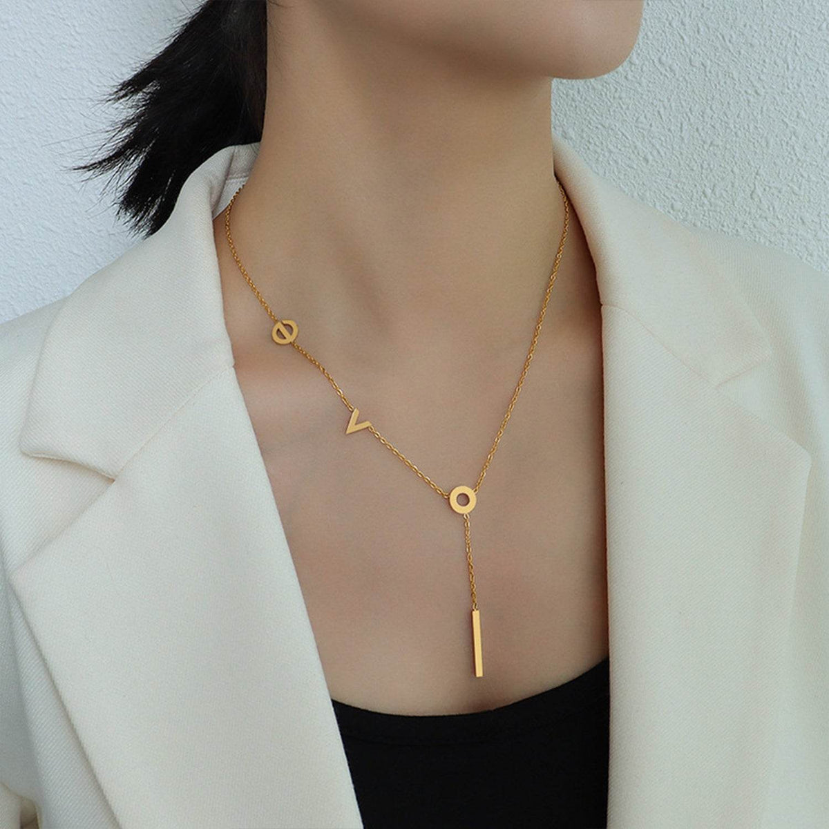 Titanium Steel Letter Necklace - UnLaced Boutique