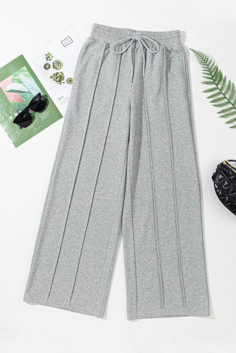 Drawstring Wide Leg Active Pants - UnLaced Boutique