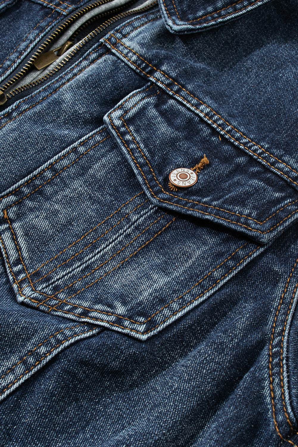 Fake Two-Piece Hooded Zip-Up Denim Jacket - UnLaced Boutique