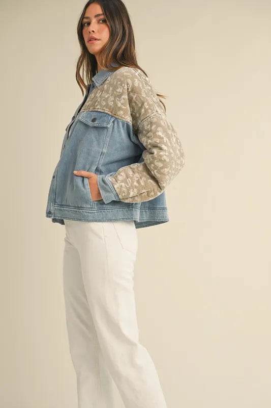 MABLE Quilted Paisley Print Contrast Denim Jacket - UnLaced Boutique