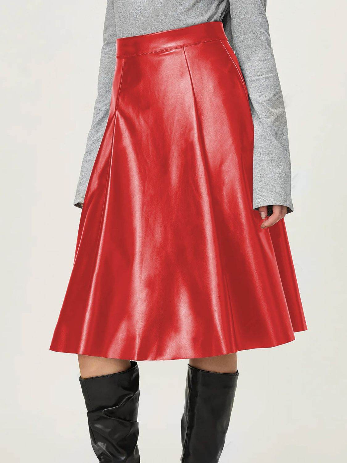 High Waist Skirt with Zipper - UnLaced Boutique