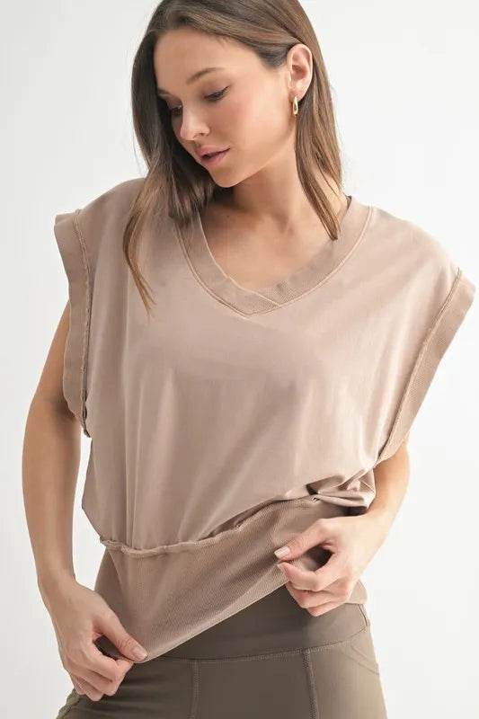 MONO B Vintage V-Neck Vest - UnLaced Boutique
