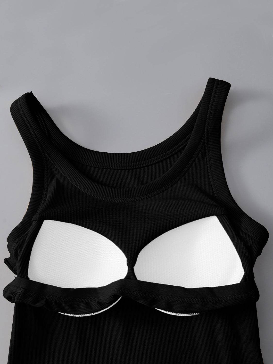 Round Neck Tank with Bra - UnLaced Boutique