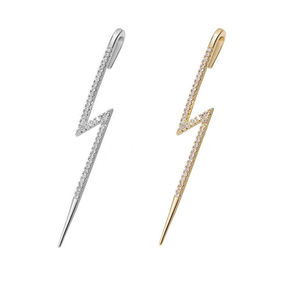 Lighting Bolt Edgy Hook Pin Ear Cuff Earring
