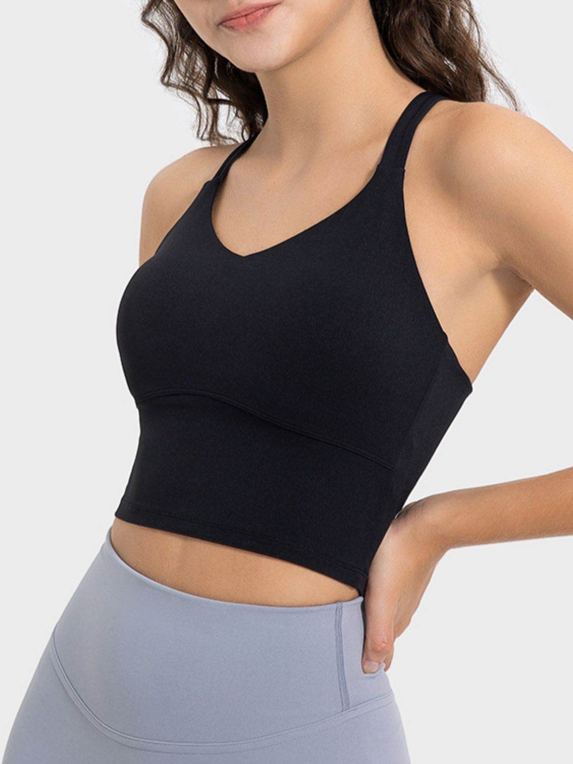 Millennia Crisscross Round Neck Active Tank - UnLaced Boutique