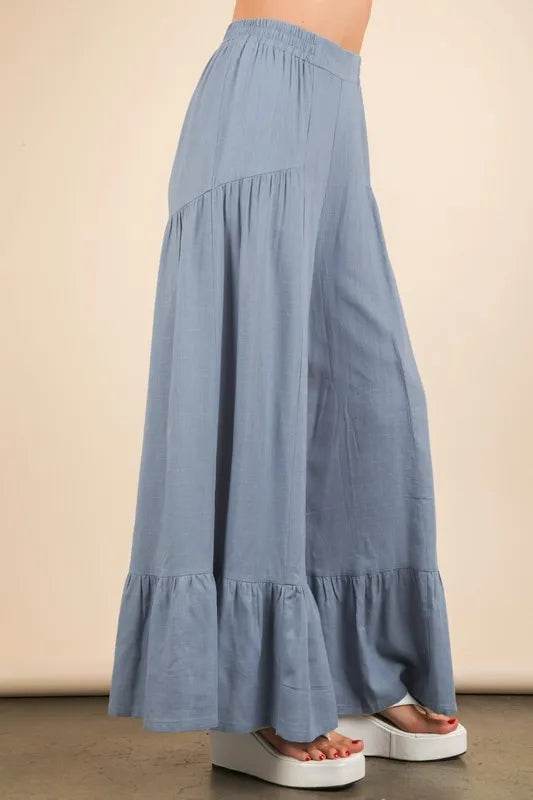 VERY J Palazzo Elastic Waist Comfy Pants - UnLaced Boutique