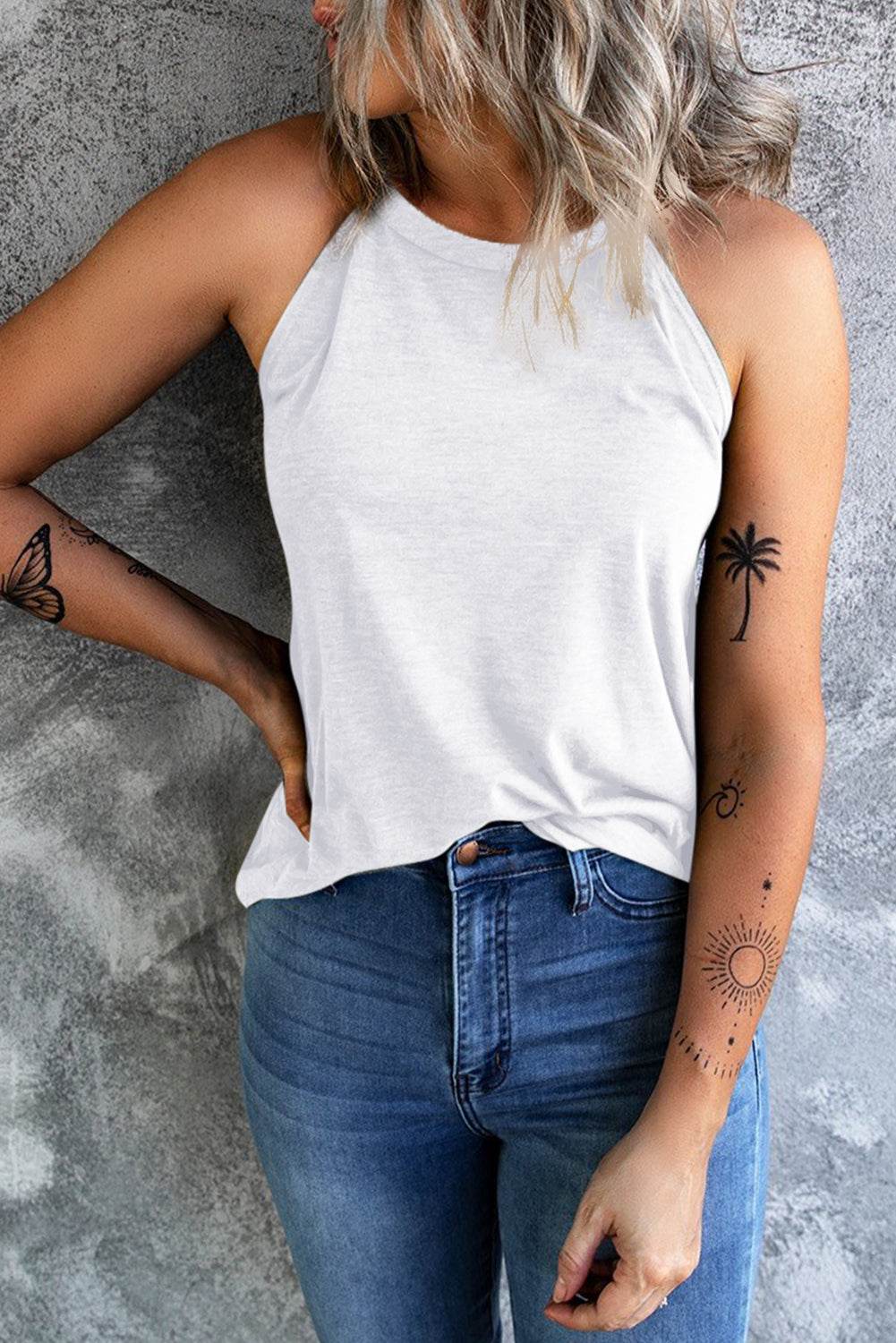 Curved Hem Grecian Tank Top - UnLaced Boutique