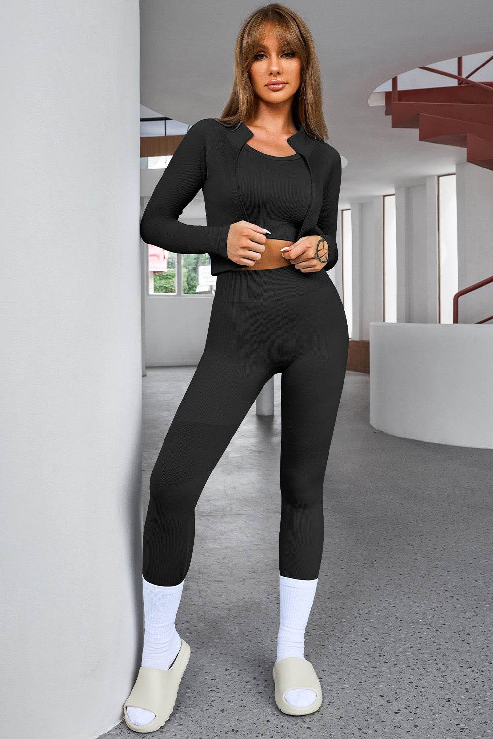 Tank Cropped Active Top and Pants Set - UnLaced Boutique