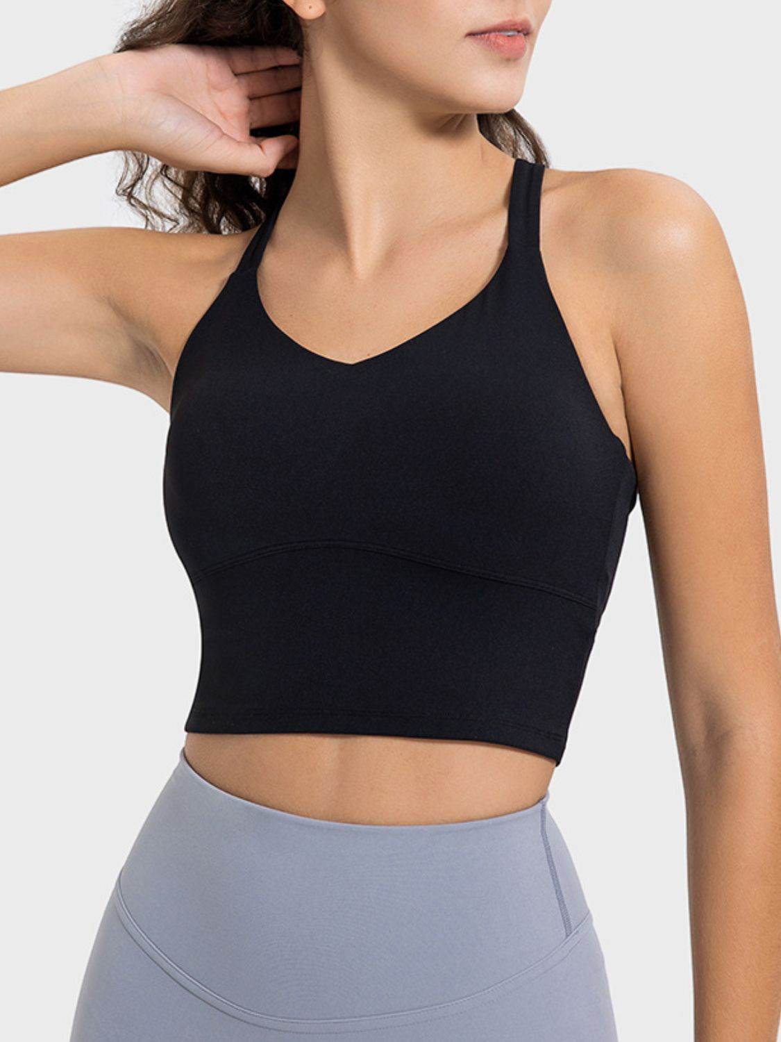 Millennia Crisscross Round Neck Active Tank - UnLaced Boutique