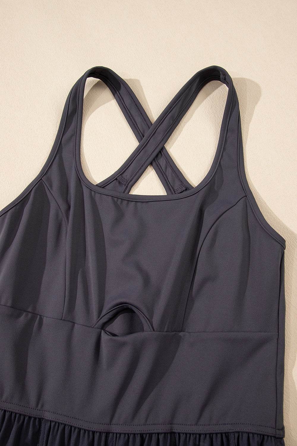 Cutout Square Neck Wide Strap Active Jumpsuit - UnLaced Boutique