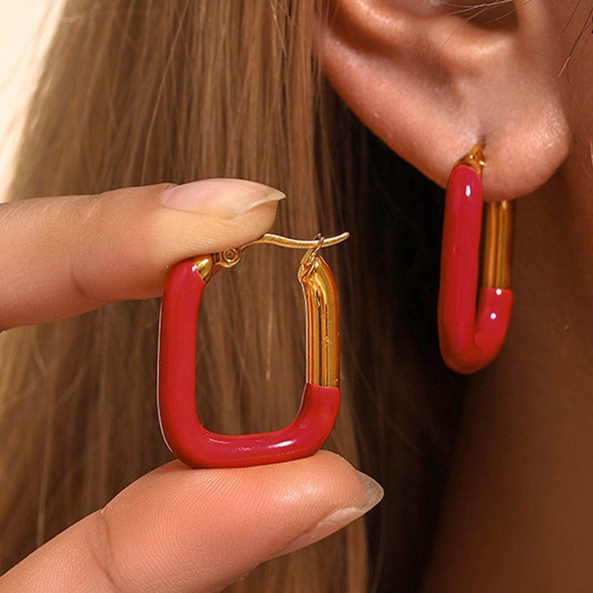 Stainless Steel Drip Oil Contrast Earring - UnLaced Boutique