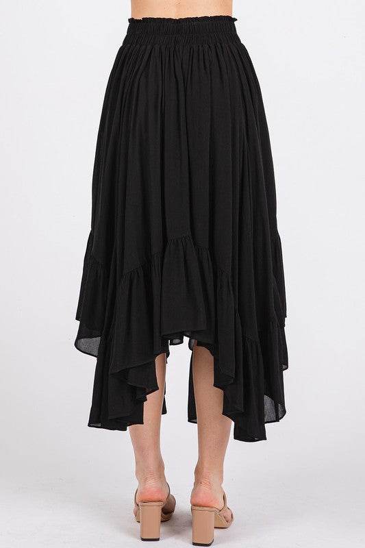 Mittoshop Handkerchief Hem Elastic Waist Pocket Midi Skirt - UnLaced Boutique