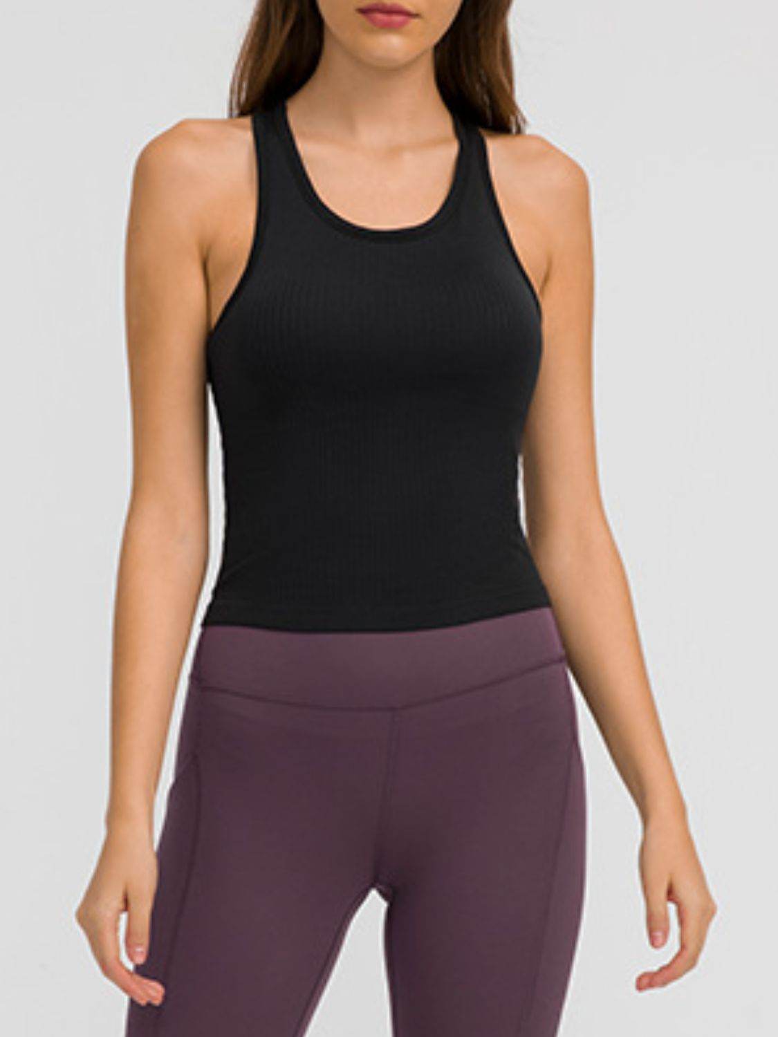 Millennia Round Neck Racerback Active Tank - UnLaced Boutique
